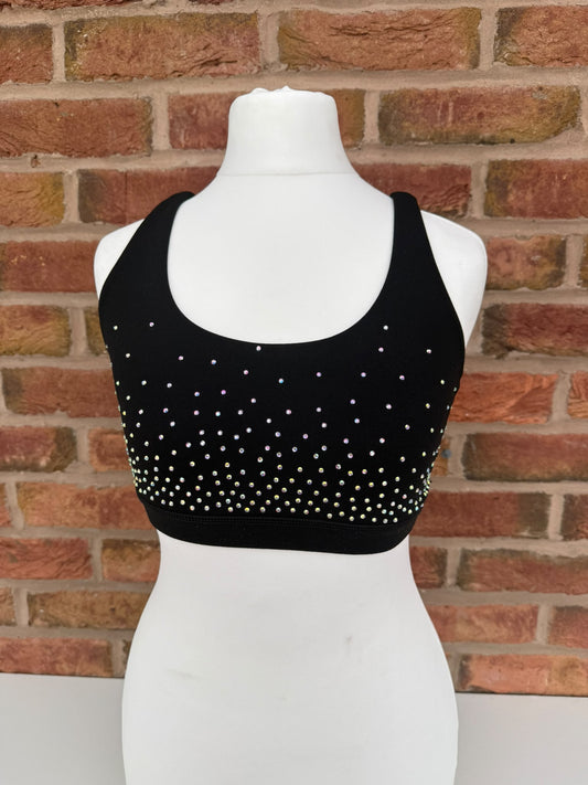Rhinestone sports bra with crossover straps - Adult and Child