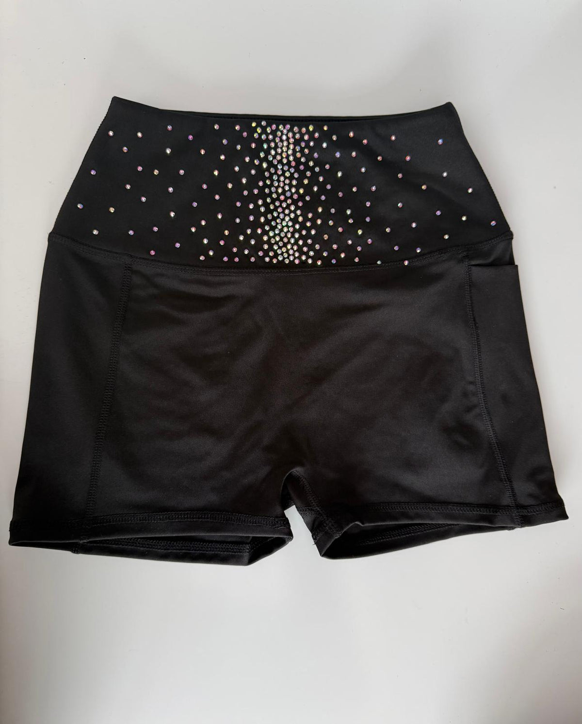 Rhinestone shorts with pocket detail