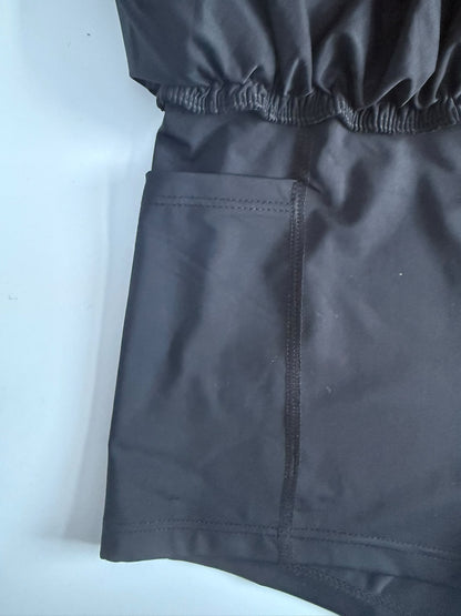 Black rhinestone butterfly shorts